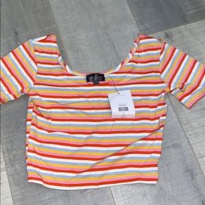 striped colorful crop top topshop